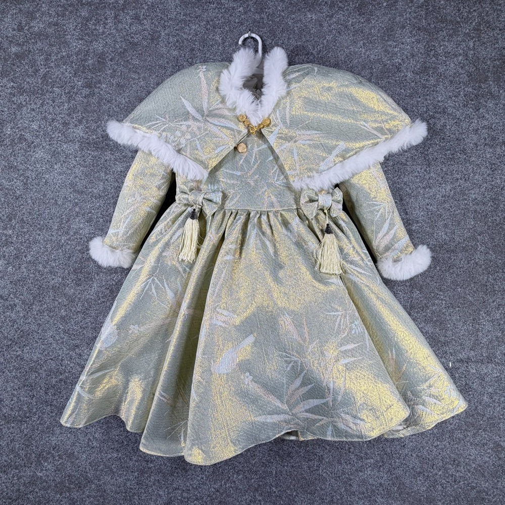 MarryShe Baby Girl Flower Dress 7-8 Winter Retro Court Bow Fluffy Princess Dress